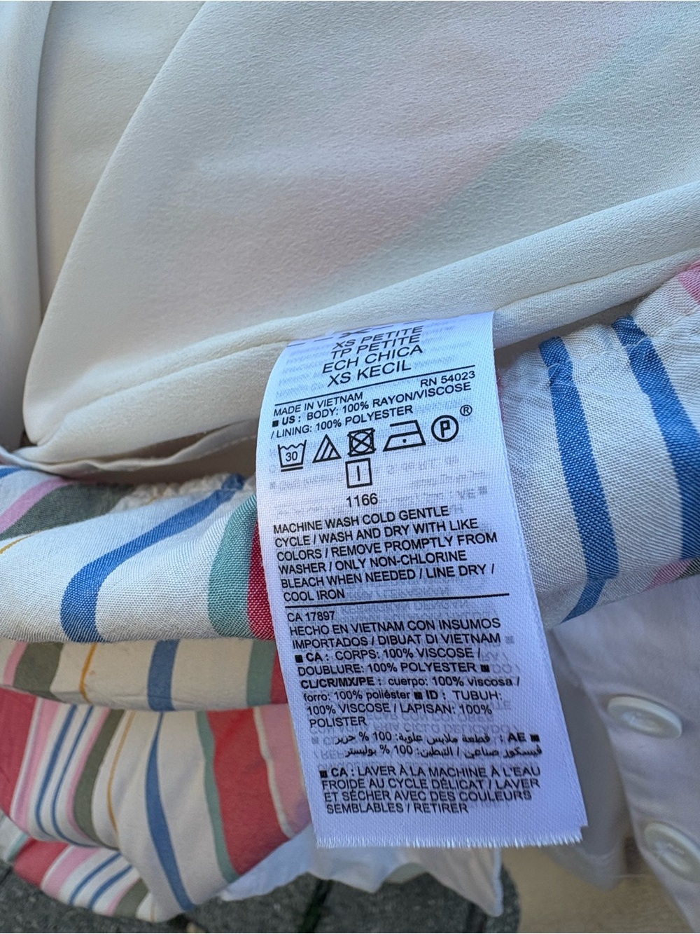 Old Navy Striped Midi Dress - Red, Blue, Green, Cream - Picture 5 of 5